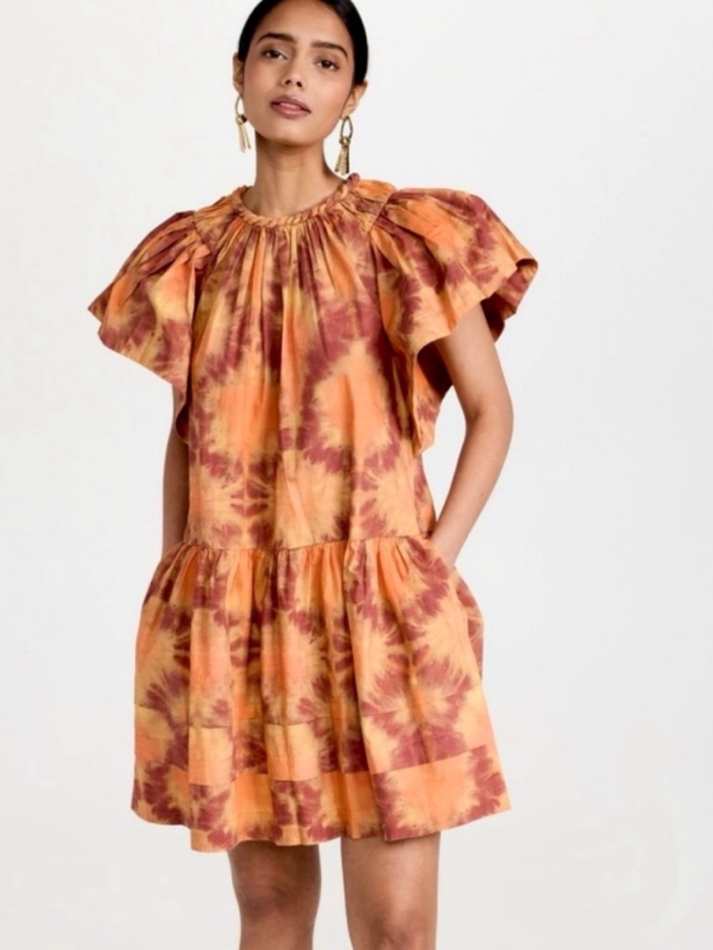 ULLA JOHNSON isolde dress red topaz boho vacation resort cotton size 2